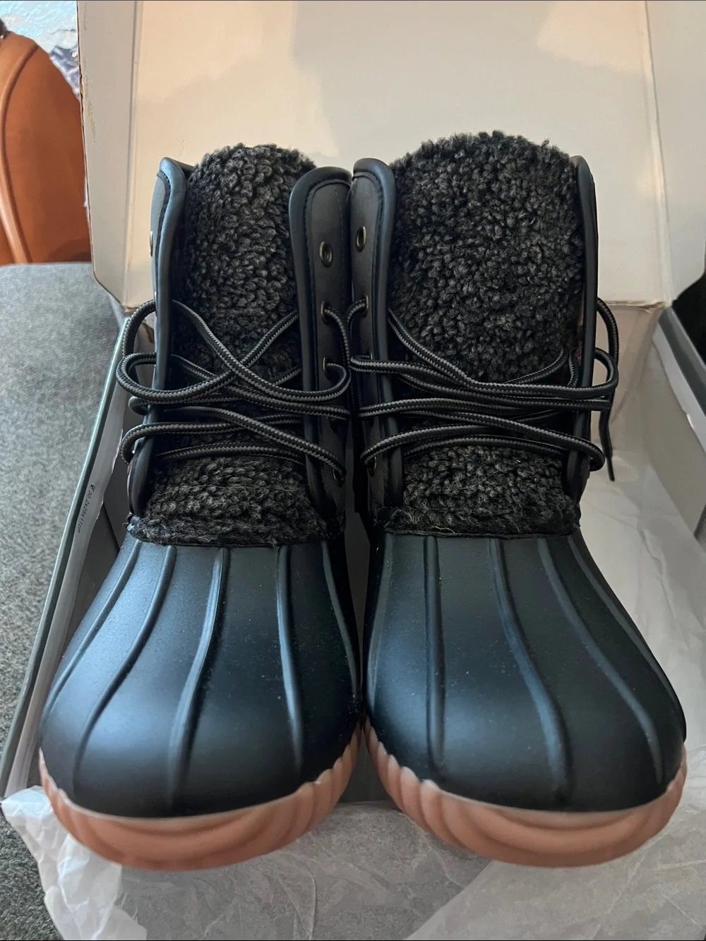 Women's Simply Southern Black Waterproof Snow RainBoots with Rubber Sole Size 10